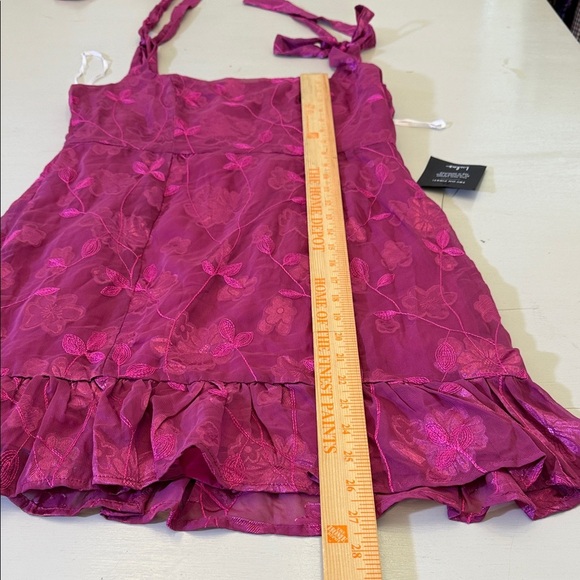 Lulus No One Prettier Magenta Floral Embroidered Tie-strap Mini Dress Size M - Picture 4 of 8